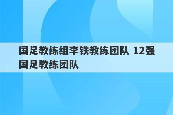 国足教练组李铁教练团队 12强国足教练团队