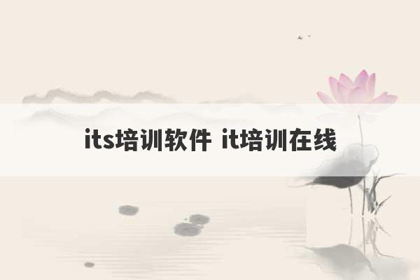 its培训软件 it培训在线