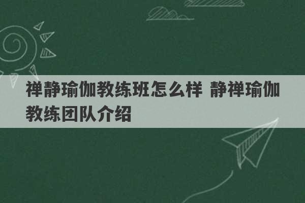 禅静瑜伽教练班怎么样 静禅瑜伽教练团队介绍