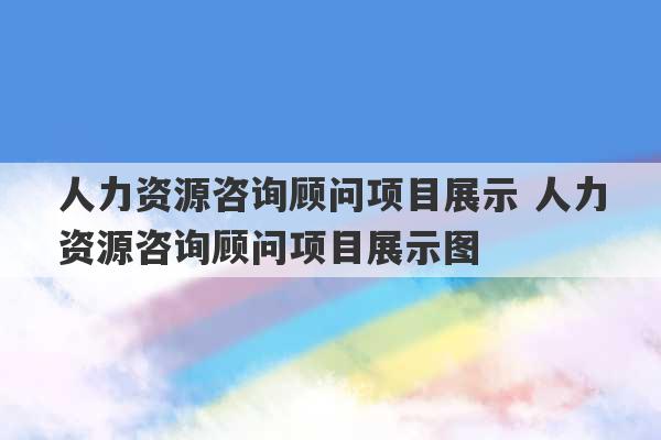 人力资源咨询顾问项目展示 人力资源咨询顾问项目展示图