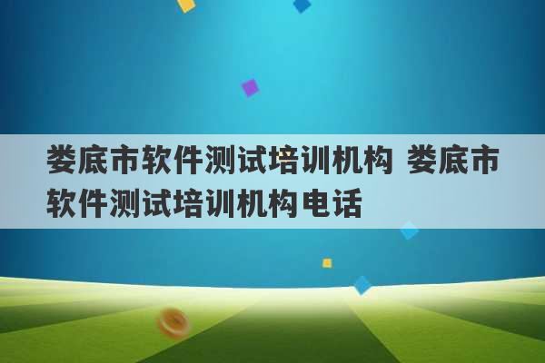 娄底市软件测试培训机构 娄底市软件测试培训机构电话