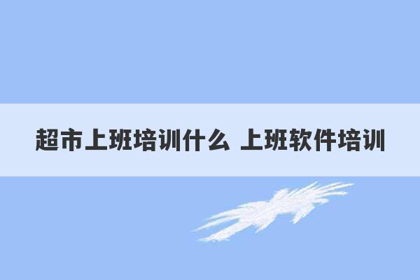 超市上班培训什么 上班软件培训