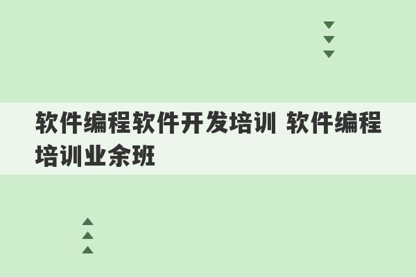 软件编程软件开发培训 软件编程培训业余班