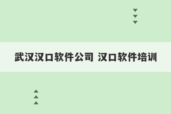 武汉汉口软件公司 汉口软件培训