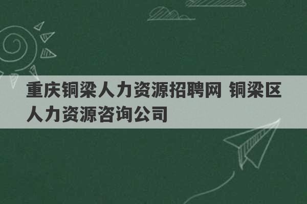 重庆铜梁人力资源招聘网 铜梁区人力资源咨询公司