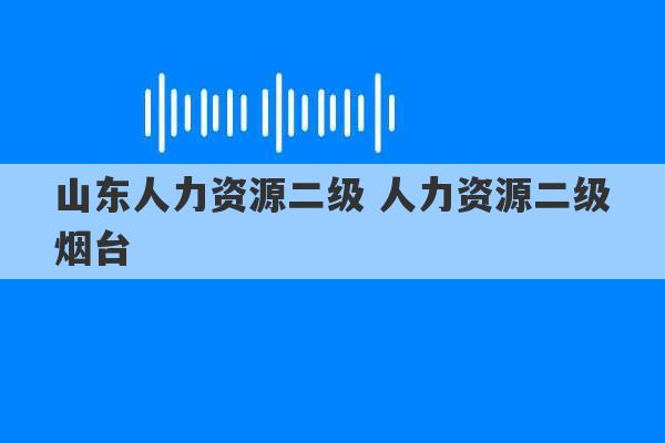 山东人力资源二级 人力资源二级烟台