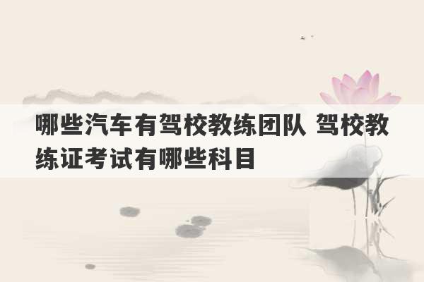 哪些汽车有驾校教练团队 驾校教练证考试有哪些科目