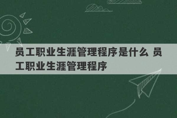 员工职业生涯管理程序是什么 员工职业生涯管理程序