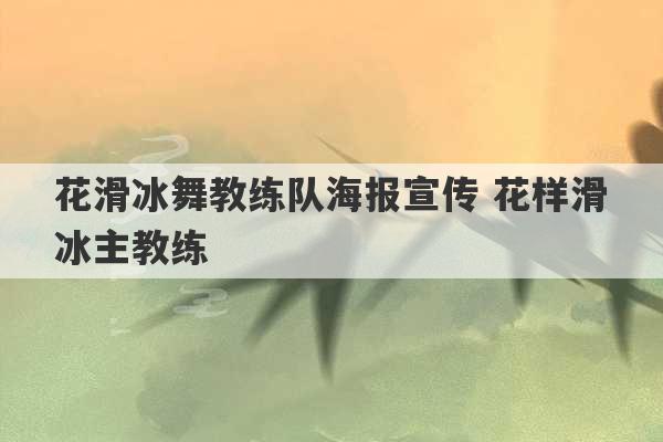 花滑冰舞教练队海报宣传 花样滑冰主教练