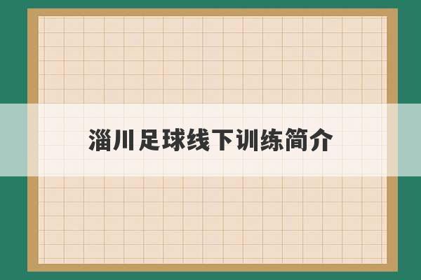 淄川足球线下训练简介