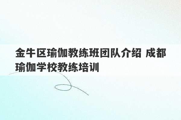 金牛区瑜伽教练班团队介绍 成都瑜伽学校教练培训