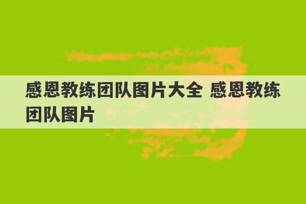 感恩教练团队图片大全 感恩教练团队图片