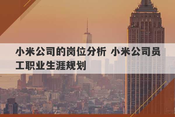 小米公司的岗位分析 小米公司员工职业生涯规划