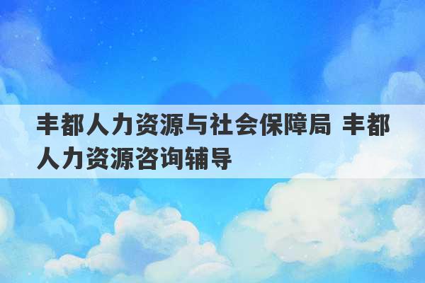 丰都人力资源与社会保障局 丰都人力资源咨询辅导