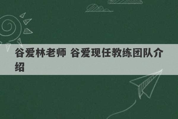 谷爱林老师 谷爱现任教练团队介绍