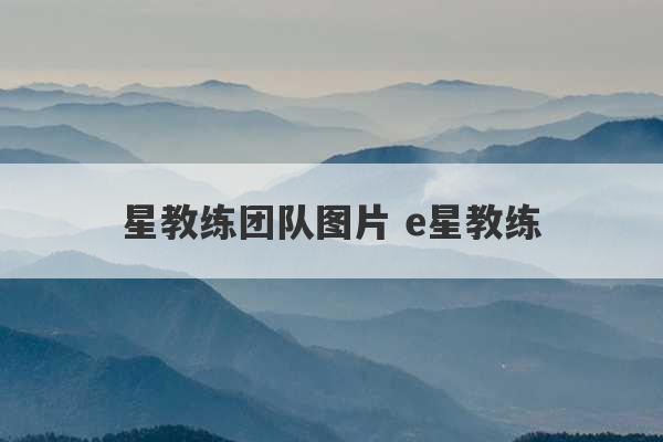 星教练团队图片 e星教练