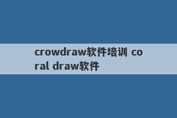 crowdraw软件培训 coral draw软件