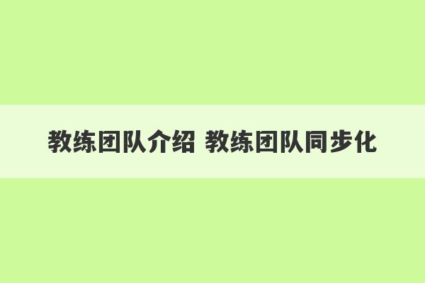 教练团队介绍 教练团队同步化