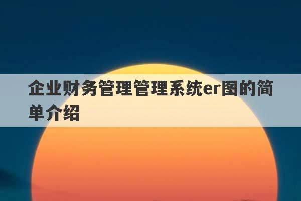 企业财务管理管理系统er图的简单介绍