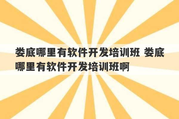 娄底哪里有软件开发培训班 娄底哪里有软件开发培训班啊