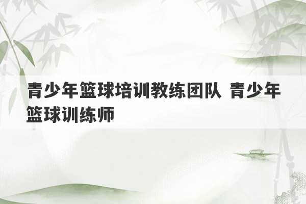 青少年篮球培训教练团队 青少年篮球训练师