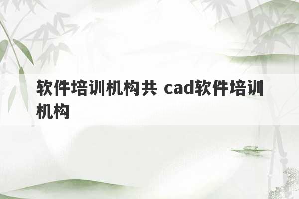 软件培训机构共 cad软件培训机构