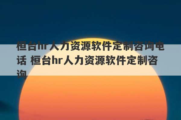 桓台hr人力资源软件定制咨询电话 桓台hr人力资源软件定制咨询