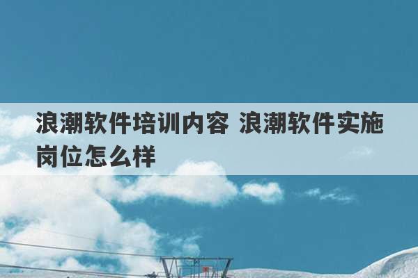 浪潮软件培训内容 浪潮软件实施岗位怎么样