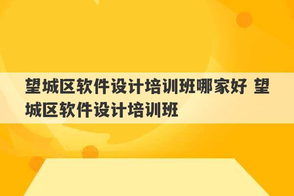 望城区软件设计培训班哪家好 望城区软件设计培训班