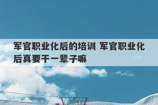 军官职业化后的培训 军官职业化后真要干一辈子嘛