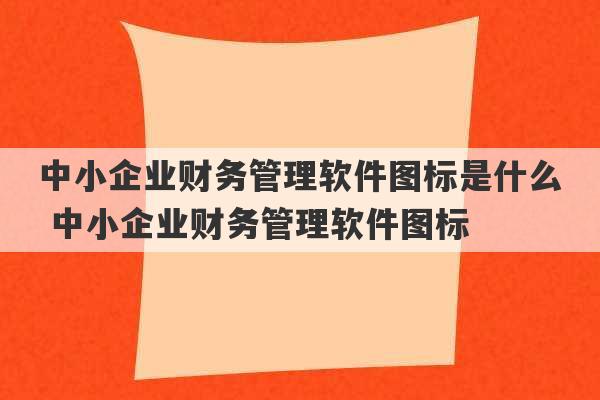 中小企业财务管理软件图标是什么 中小企业财务管理软件图标