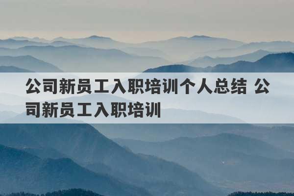 公司新员工入职培训个人总结 公司新员工入职培训