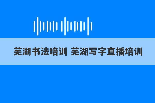 芜湖书法培训 芜湖写字直播培训