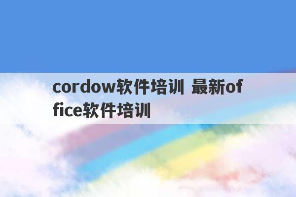 cordow软件培训 最新office软件培训