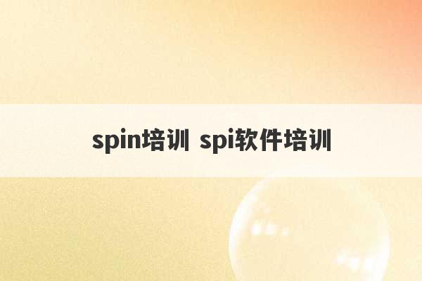 spin培训 spi软件培训