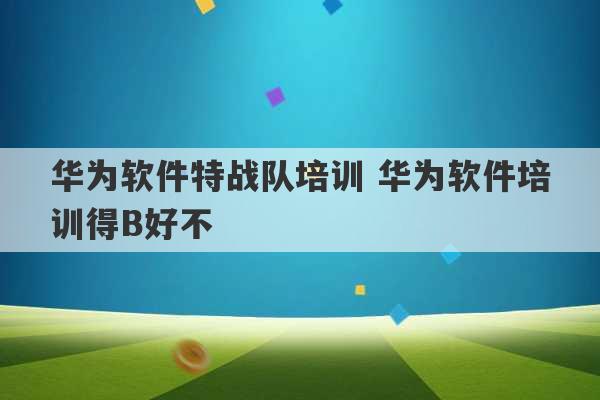 华为软件特战队培训 华为软件培训得B好不