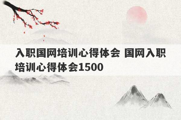 入职国网培训心得体会 国网入职培训心得体会1500