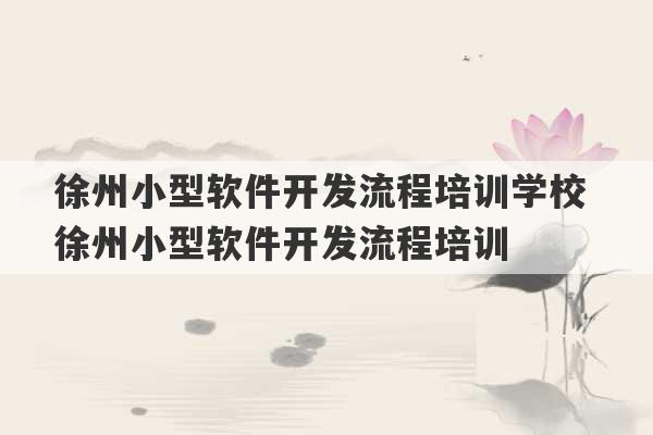 徐州小型软件开发流程培训学校 徐州小型软件开发流程培训