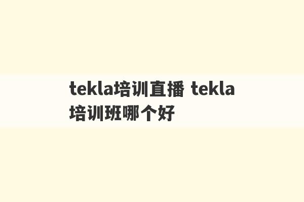 tekla培训直播 tekla培训班哪个好